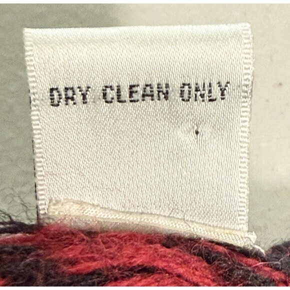 Women’s 100% Wool Red Black Houndstooth Zip Cardigan Classic Preppy Fall Size Lg - Picture 6 of 8